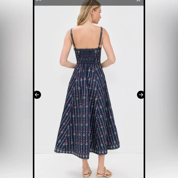 The Margot dress Hill House small in navy trailing fern - Picture 2 of 11